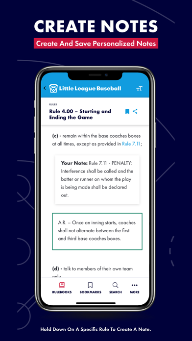 Little League Rulebook Screenshot