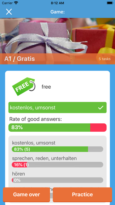 Wordzie Worttrainer Englisch Screenshot