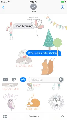 Game screenshot Bear and Bunny - Sticker Pack apk