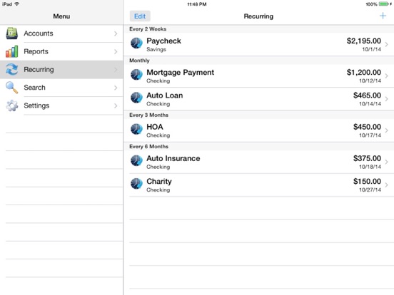 Accounts 2 Checkbook iPad screenshot 5 - Finance app