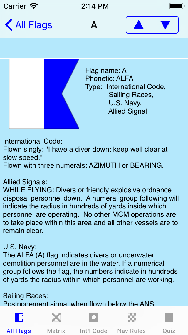 Signal Flags Info