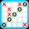 Classic chess board of cross 'x' and circle 'o' strategy game by making 5 in a row to win