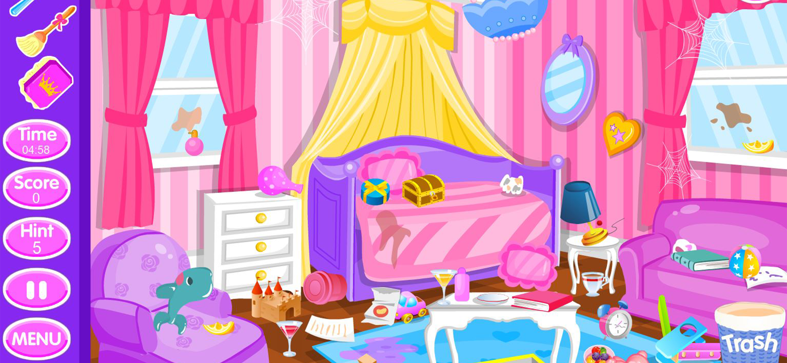 Princess room cleanup games