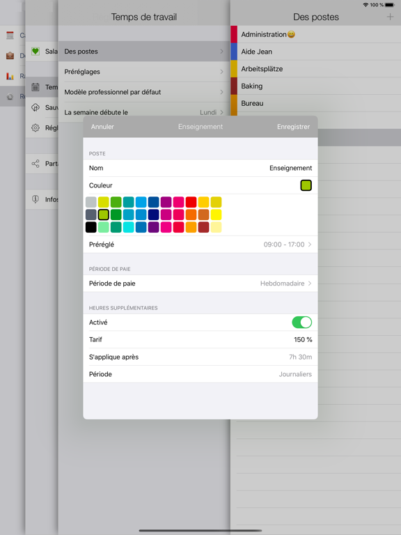 Screenshot #6 pour SalaryBook HD - Suivi du temps
