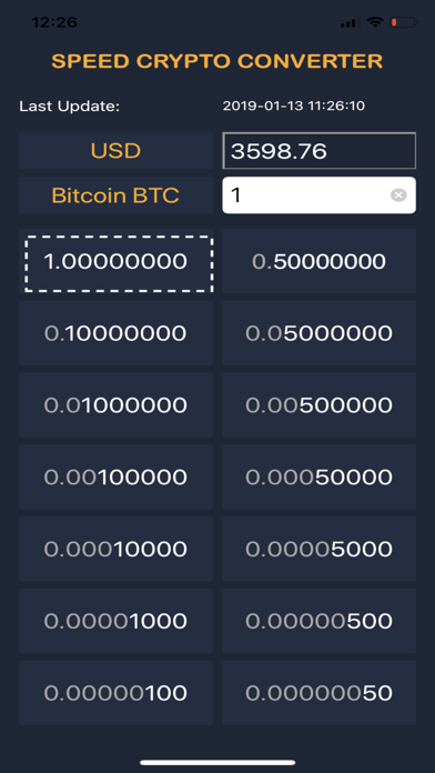 Screenshot #1 pour Speed Crypto Converter