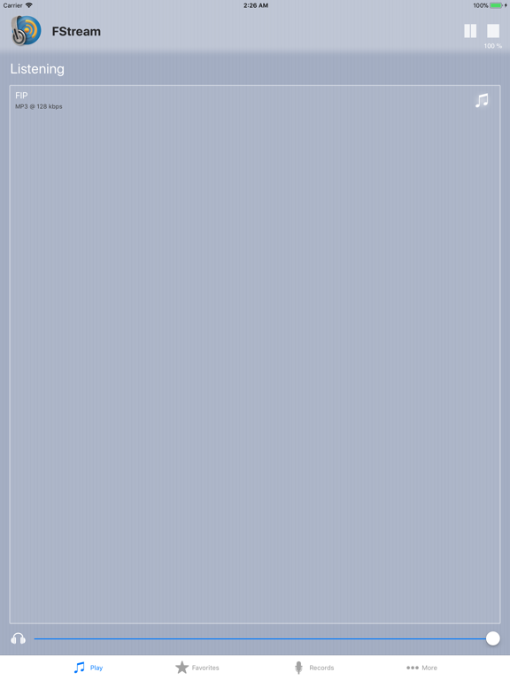 FStream iPad screenshot 1 - Music app