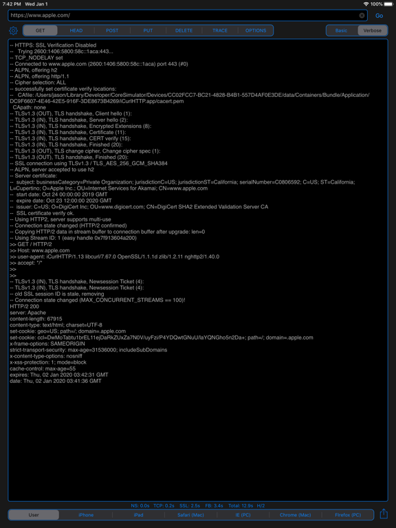 iCurlHTTP iPad screenshot 7 - Utilities app