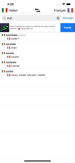 Game screenshot Dictionnaire Italien-Français mod apk