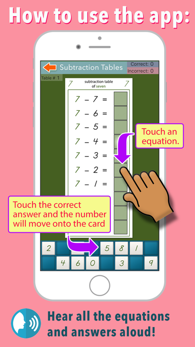 Screenshot #2 pour Montessori Subtraction Tables