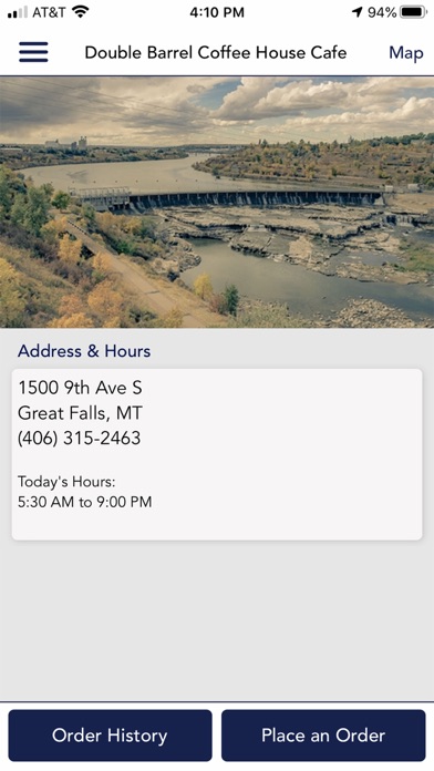 Double Barrel Coffeehouse Cafe iPhone screenshot 1 - Food & Drink app