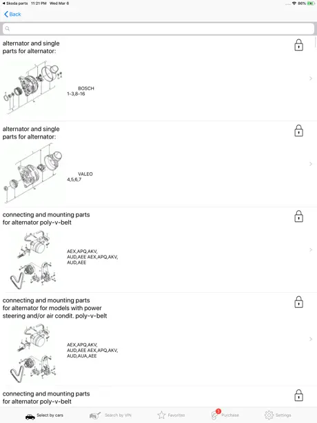 Seat parts and diagrams