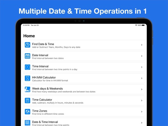 Date & Time Interval iPad screenshot 8 - Productivity app