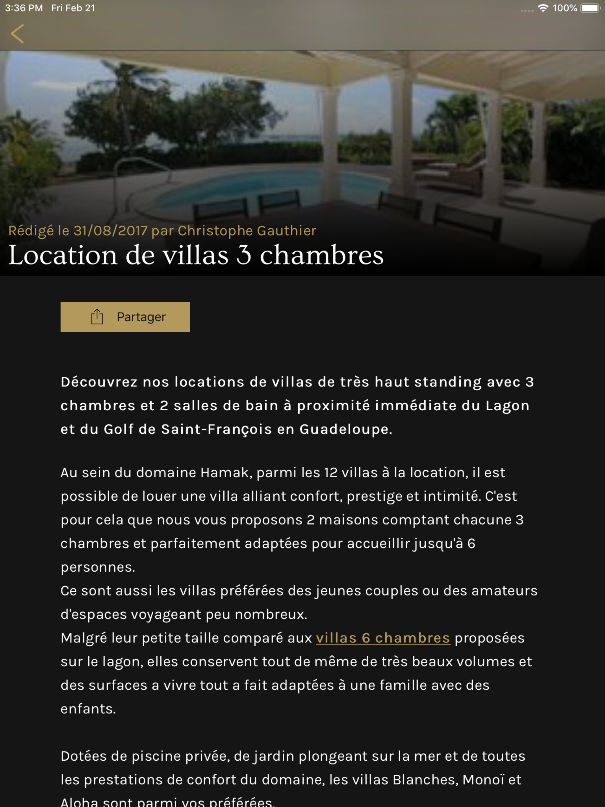 Villas Boubou luxe bord lagon