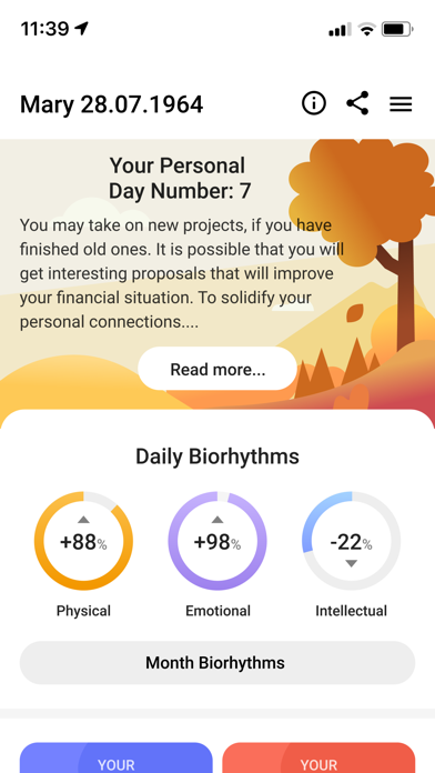 Numerology & Biorhythms Screenshot