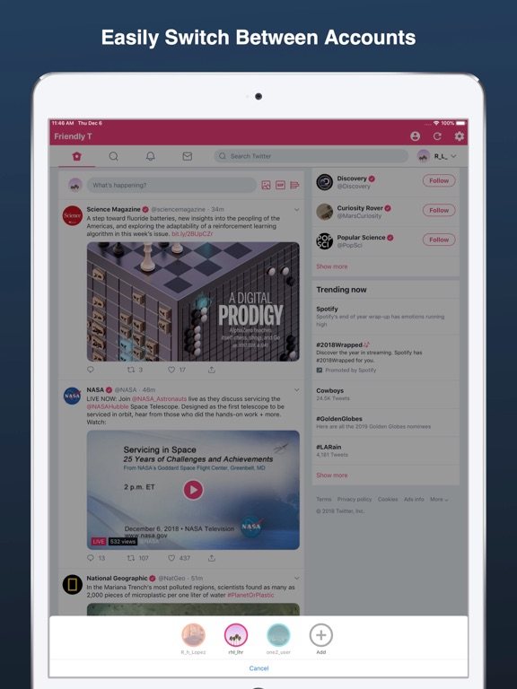 Friendly for Twitter iPad screenshot 4 - Utilities app