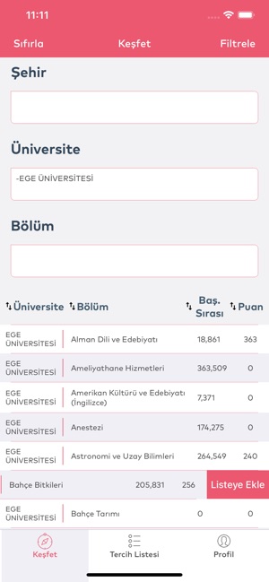 TercihList TYT YKS Tercih Botu