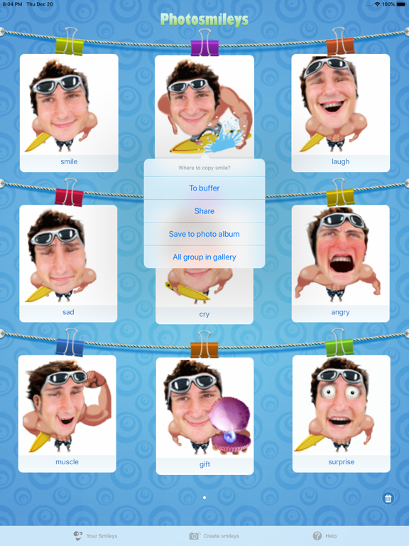 PhotoSmileys iPad screenshot