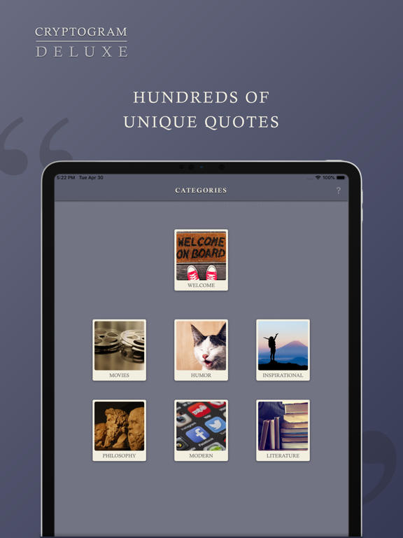 Cryptogram Deluxe iPad screenshot 1 - Games app