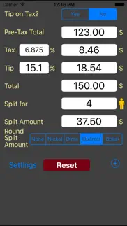 tip calculator w bill splitter iphone images 1