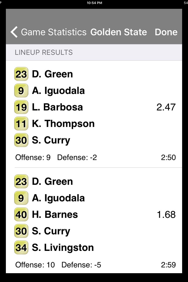 Win Stat: Basketball Lineups screenshot 2