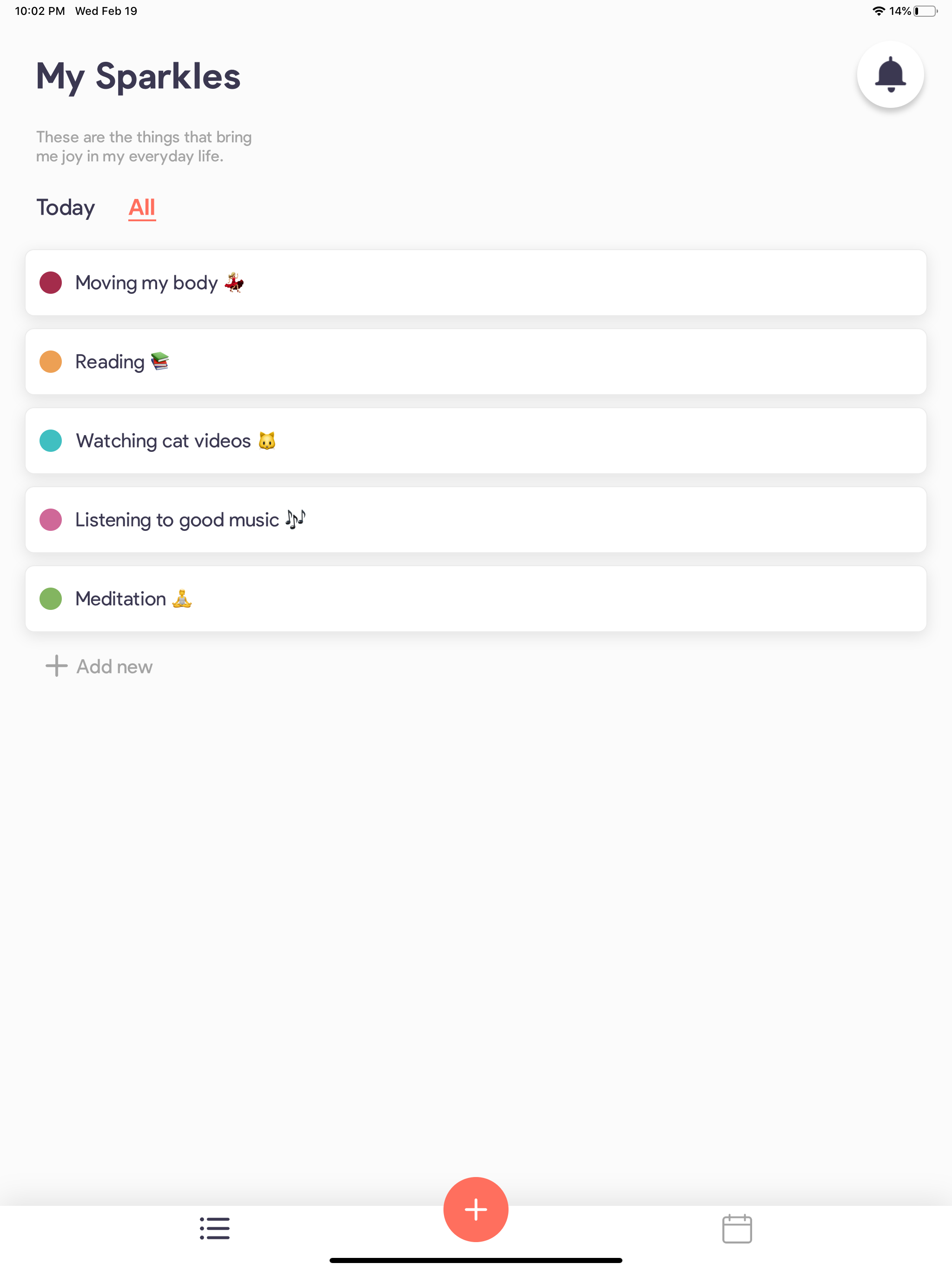 Sparkle: Self-Care Checklist screenshot 8