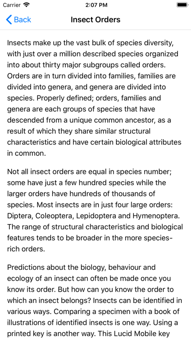 Key to Insect Orders - Revised Screenshot