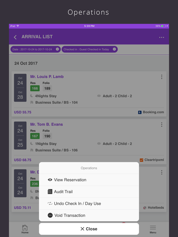 Hybrid PMS & Channel Manager iPad screenshot