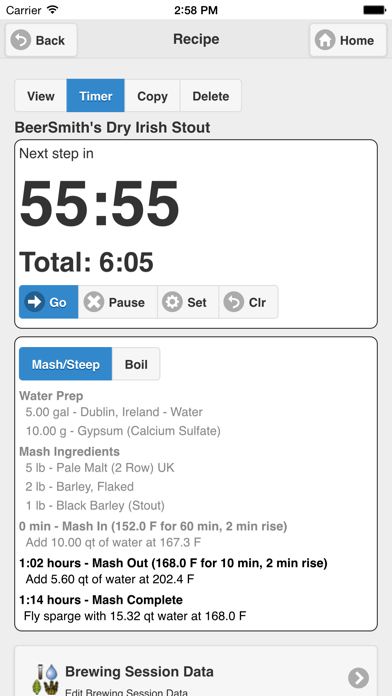 BeerSmith Mobile Home Brewing Screenshot