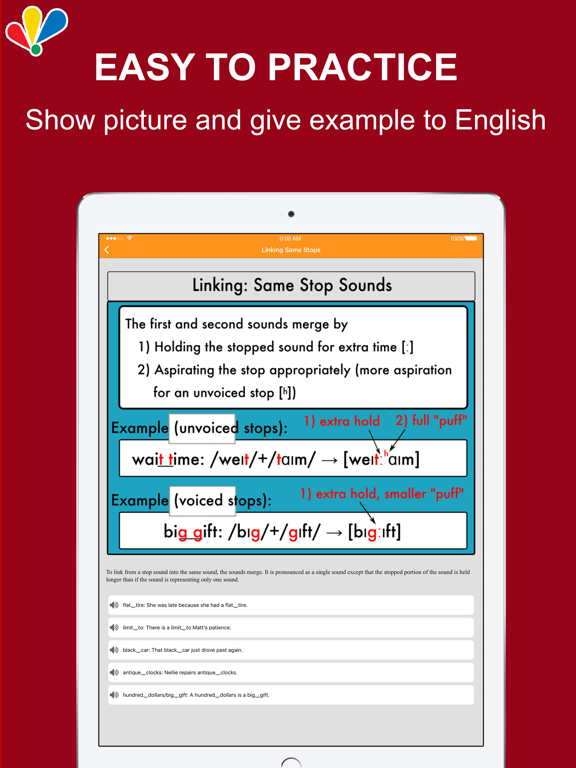 English Pronunciation Practice iPad screenshot 4 - Education app