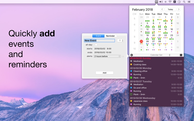 Screenshot #2 pour Calinsight - Menu Bar Calendar