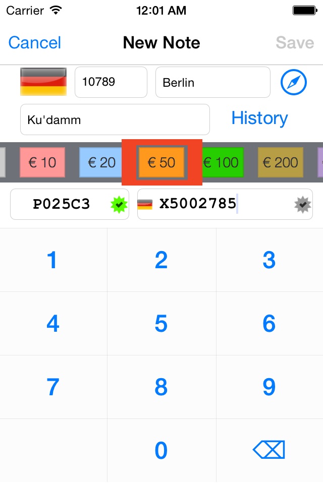 iEBT: Easy Euro Bill Tracking screenshot 2