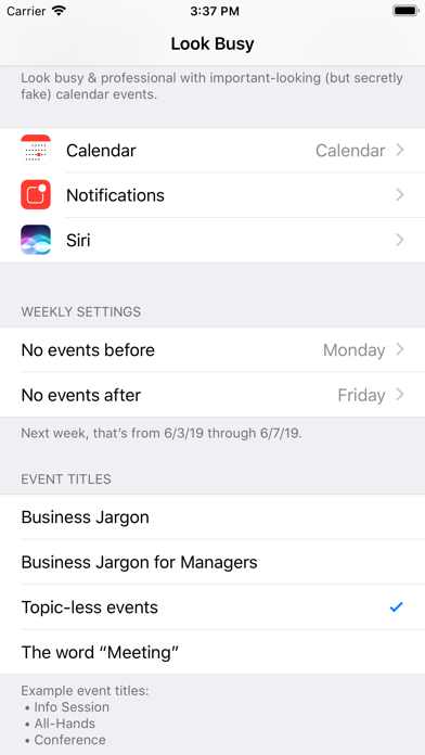 #LookBusy Fake Calendar Events Screenshot