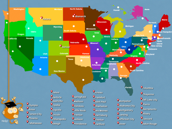 US Capitals Puzzle のスクリーンショット