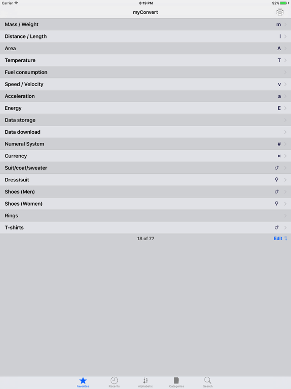 Screenshot #5 pour myConvert - unit converter