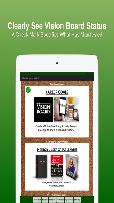 Harvest Vision Board Screenshot