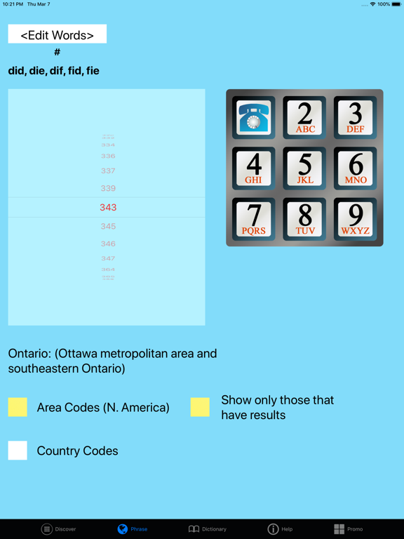 Phone Number in Words iPad screenshot