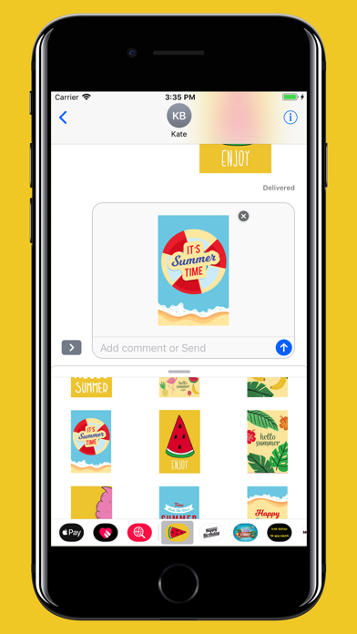 Summer card - stickers & emoji Screenshot