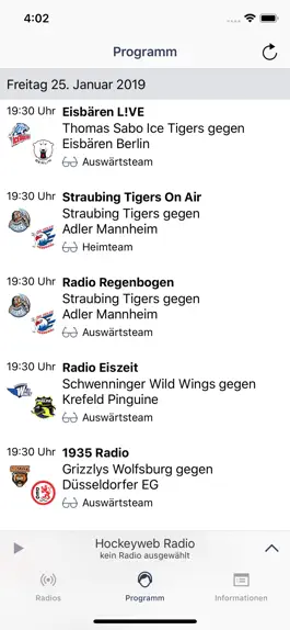 Game screenshot Hockeyweb Radio apk