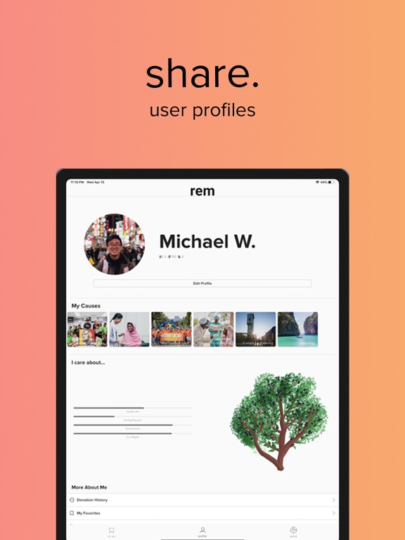 The Rem App iPad screenshot 2 - Social Networking app