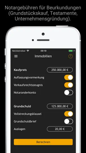 Screenshot von INotar auf dem iPhone 2