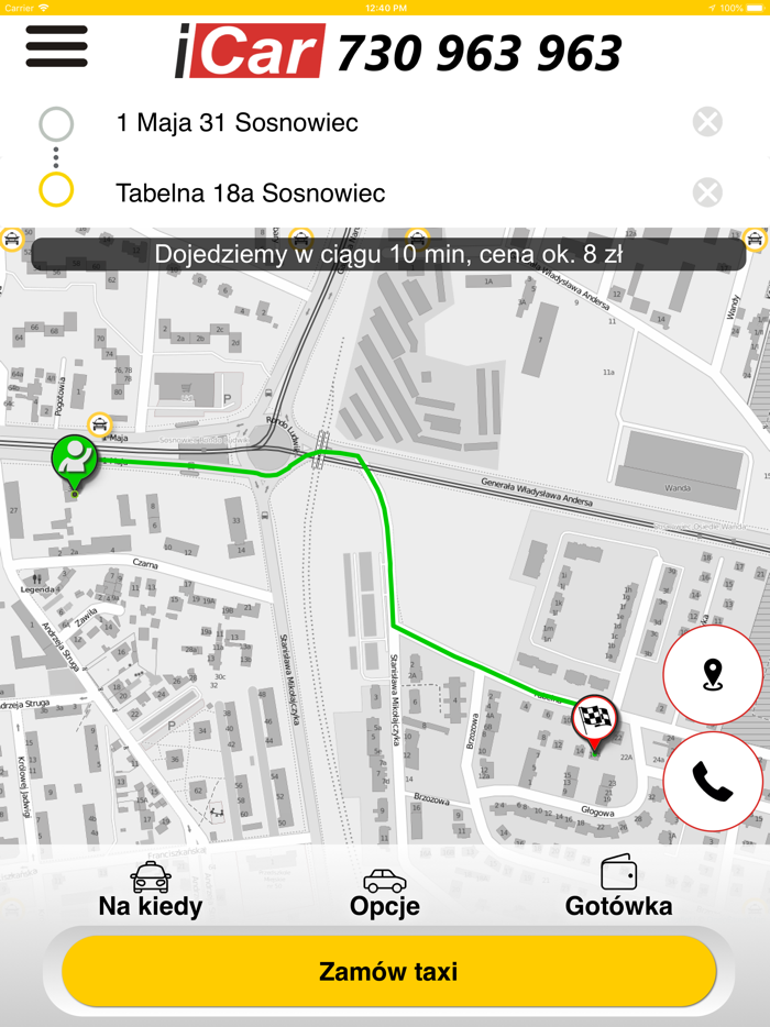 myCar Taxi Sosnowiec 730963963