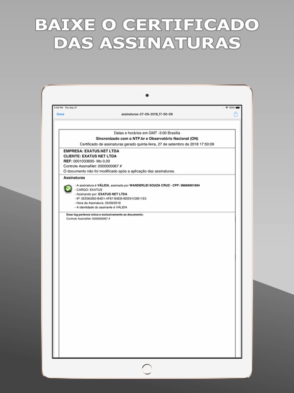 AssinaNet iPad screenshot 6 - Productivity app