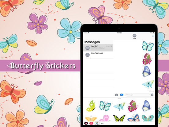 Butterfly Stickers Pack iPad screenshot 4 - Stickers app