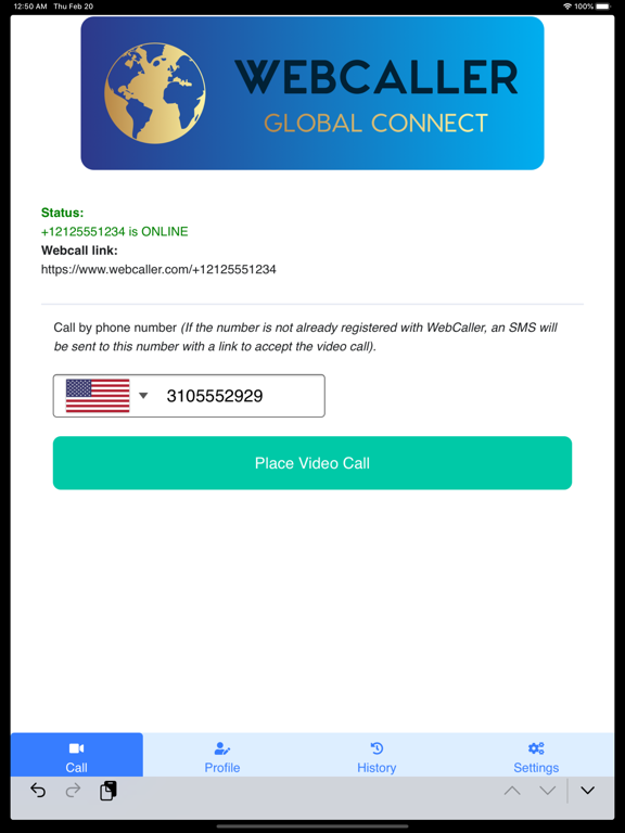WebCaller iPad screenshot 4 - Social Networking app