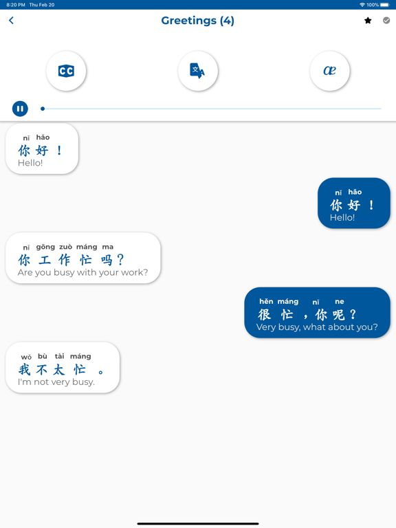 Chinese ー Listening・Speaking iPad screenshot 8 - Education app