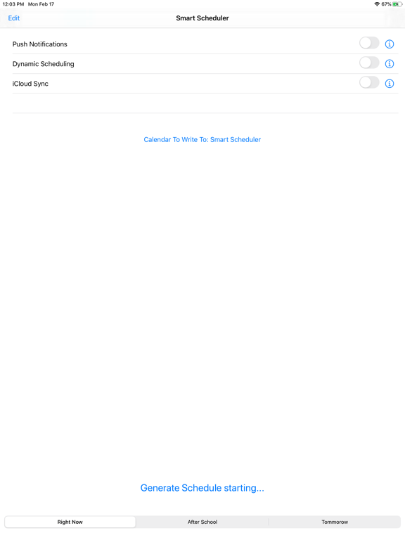 Smart Scheduler - Student iPad screenshot 2 - Productivity app
