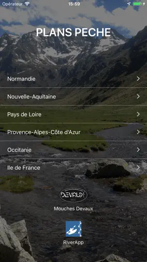 Capture d'écran de PLANS-PECHE En FRANCE sur iPhone 1
