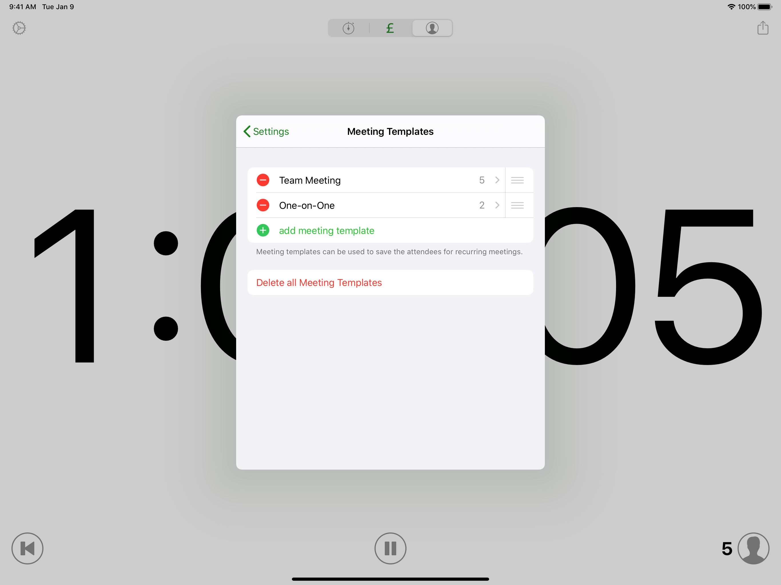 Meeting Cost Timers