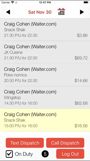 Waiter.com Driver screenshot 3