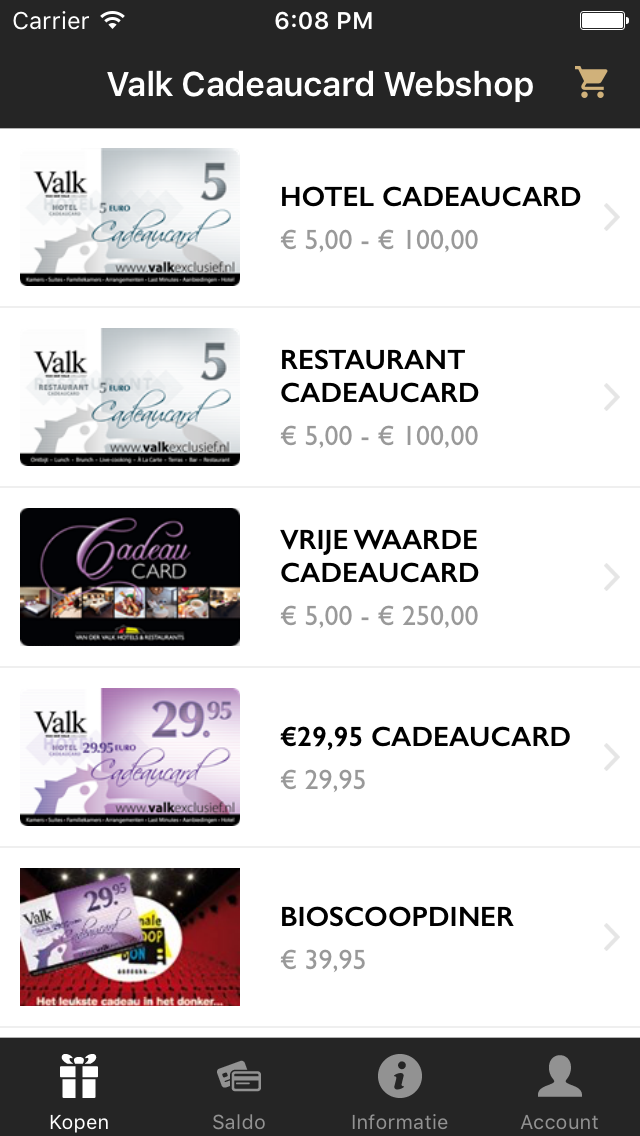Valk Cadeaucard